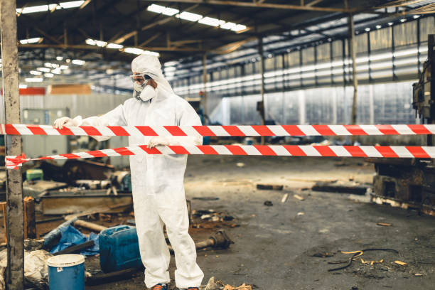 Professional Biohazard Cleanup technician working in New London, NH